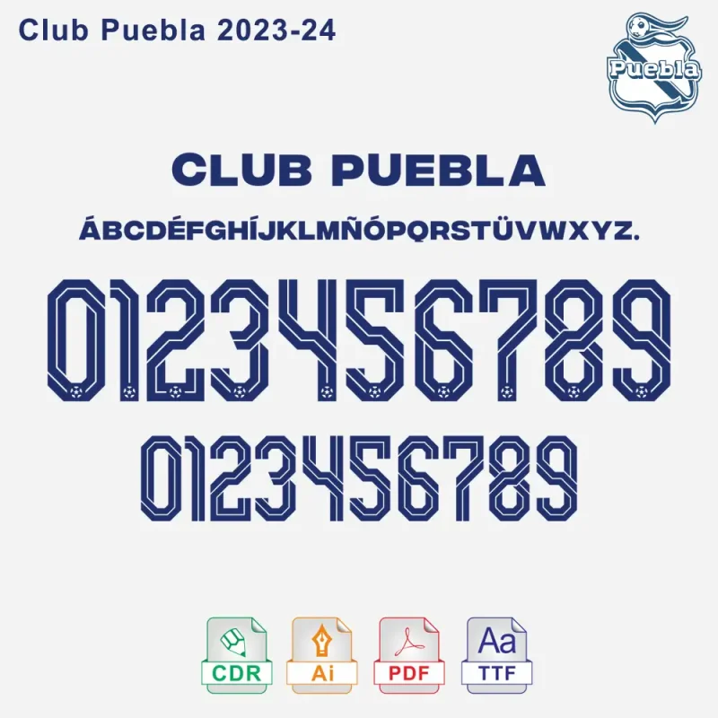 Club Puebla 2023-2024 Font Download – Timix Patch