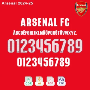 Arsenal 2024/25 Font Vector Download