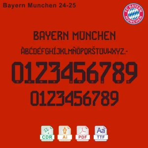 Bayern Munchen 2024-2025 Font Vector Download