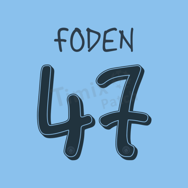 Mancity 2024-25 Font Nameset Printing FODEN #47