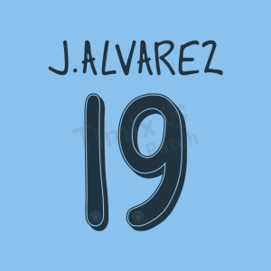 Mancity 2024-25 Font Nameset Printing J.ALVAREZ-#19