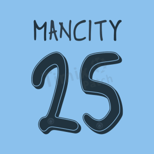 Mancity 2024-25 Font Nameset Printing Sticker