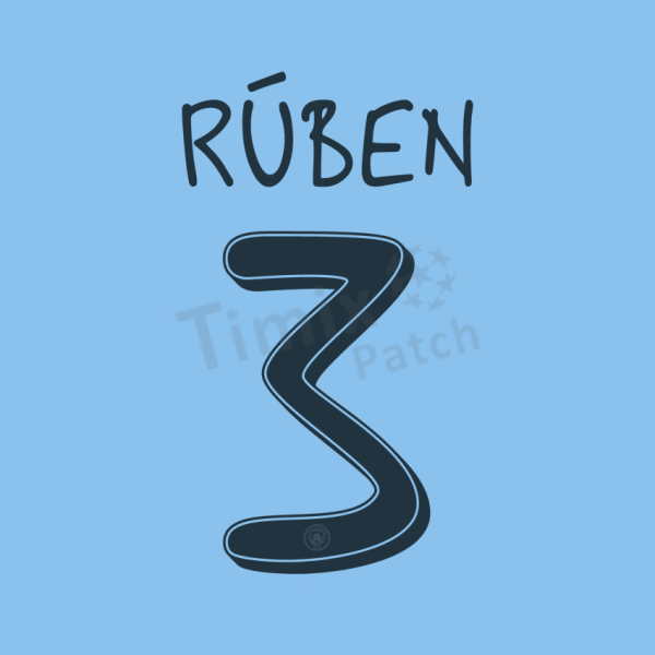 Mancity 2024-25 Font Nameset Printing RBBEN-#3