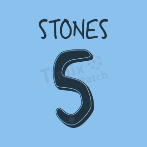 Mancity 2024-25 Font Nameset Printing STONES-#5