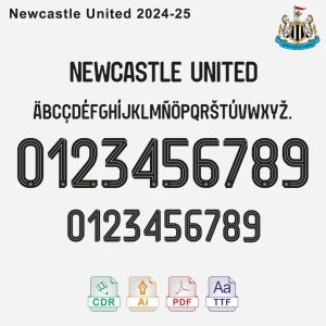 Newcastle United 2024-2025 Font Vector