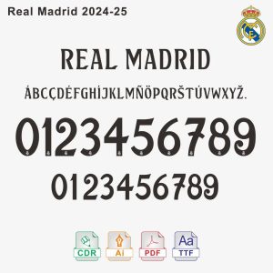 Real Madrid 2024-2025 Font Vector Download
