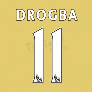 2013-2017 Premier League DROGBA 11 Nameset White PU Sticker