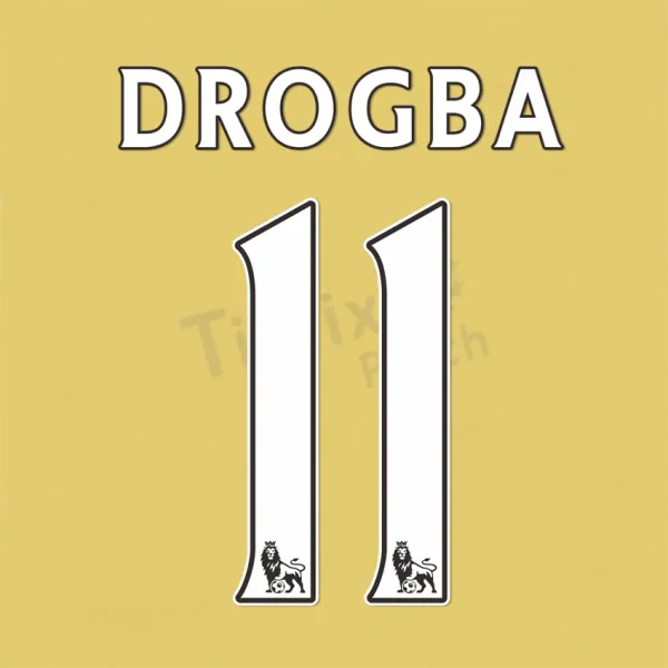 2013-2017 Premier League DROGBA 11 Nameset White PU Sticker