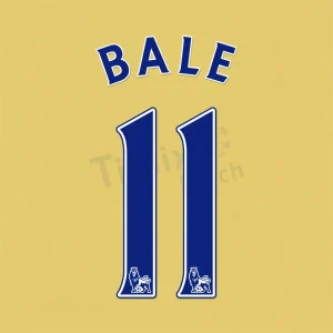 2007-14 Premier League BALE 11 Nameset Navy Blue Name Number Set