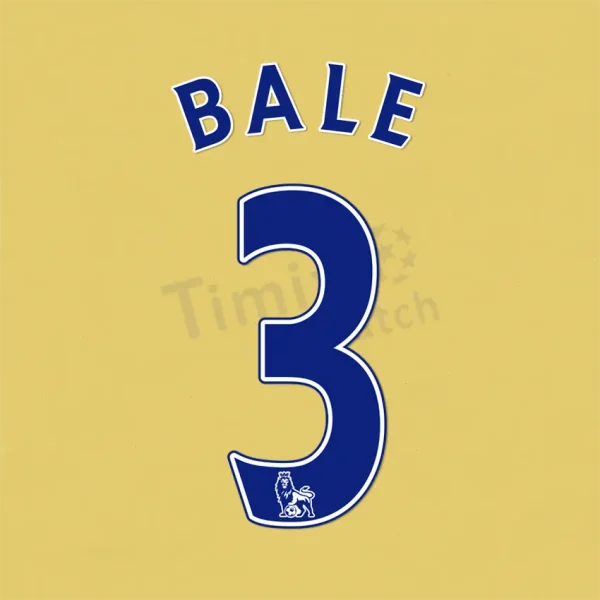 2007-14 Premier League BALE 3 Nameset Navy Blue Name Number Set