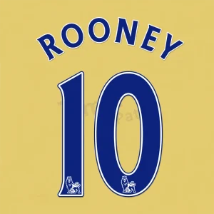 2007-13 Premier League ROONEY 10 Nameset Navy Blue Name Number Set